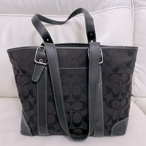 Coach black monogram shoulderbag